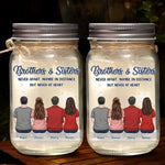 Custom Name Brothers and Sisters Gifts - Personalized Mason Jar Light
