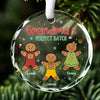 Cozy Cuddles With Grandma's Gingerbread - Family Personalized Custom Circle Glass Ornament - Christmas Gift For Mom, Grandma