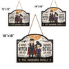 A Wicked Witch And Her Handsome Devil Live Here - Couple Personalized Custom Home Decor Wood Sign - Halloween Gift For Husband Wife, Anniversary