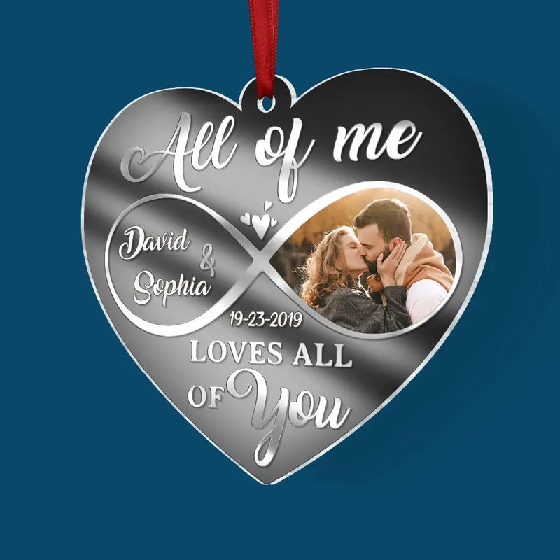 Custom Photo My Heart Needed You - Couple Personalized Custom Mirrored Acrylic Ornament - Christmas Gift For Husband Wife, Anniversary