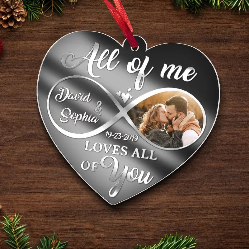 Custom Photo My Heart Needed You - Couple Personalized Custom Mirrored Acrylic Ornament - Christmas Gift For Husband Wife, Anniversary
