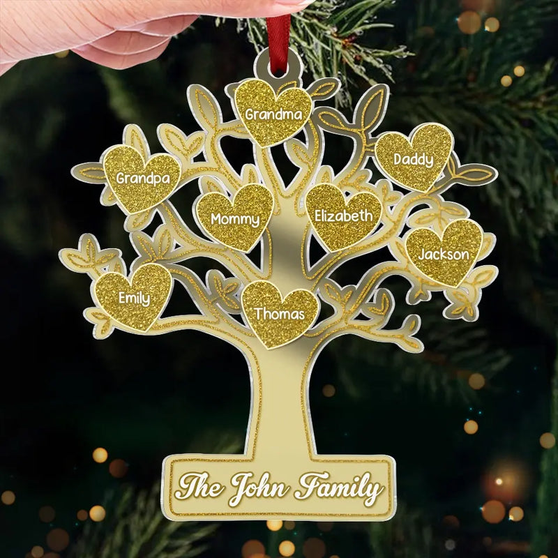 Home Is Where Our Story Begins - Family Personalized Custom Mirrored Acrylic Ornament - Christmas Gift For Family Members
