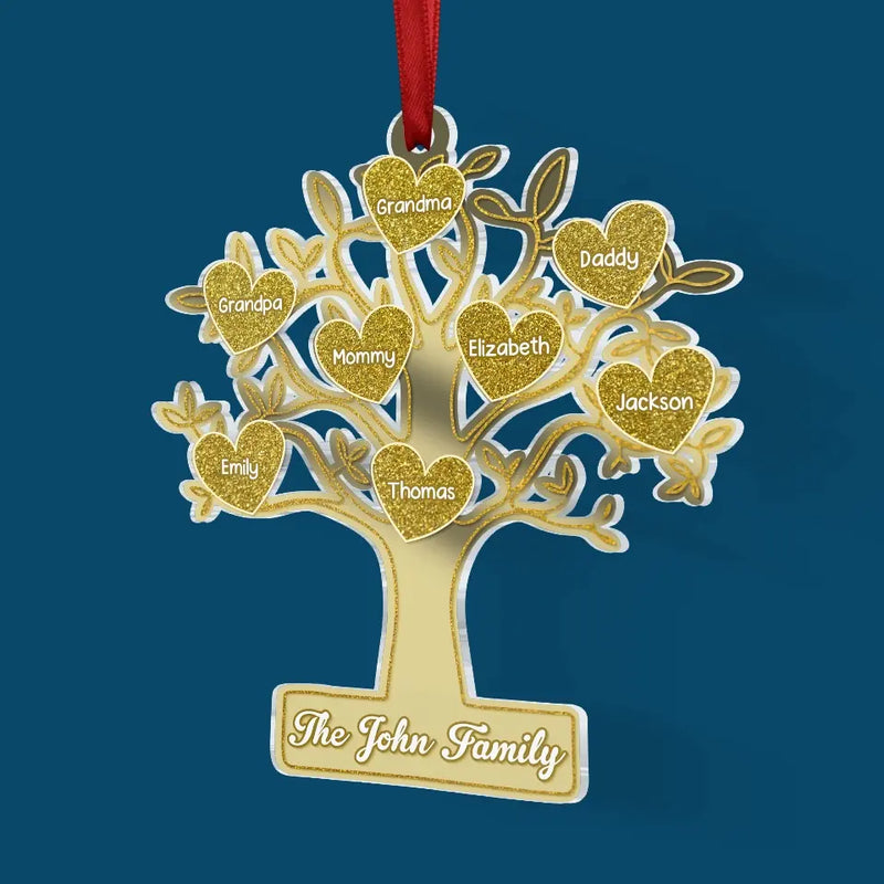 Home Is Where Our Story Begins - Family Personalized Custom Mirrored Acrylic Ornament - Christmas Gift For Family Members