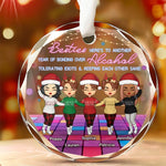 Custom Name Besties Christmas Gifts for Women - Personalized Glass Ornament