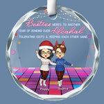 Custom Name Besties Christmas Gifts for Women - Personalized Glass Ornament