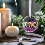 Custom Name Besties Christmas Gifts for Women - Personalized Glass Ornament