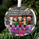 Custom Name Besties Christmas Gifts for Women - Personalized Glass Ornament