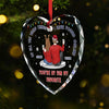 We Loved With A Love That Was More Than Love - Couple Personalized Custom Heart Glass Ornament - Christmas Gift For Husband Wife, Anniversary