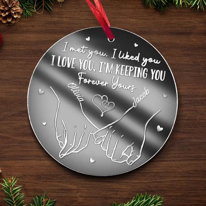 Loved You Then, Love You Still - Couple Personalized Custom Mirrored Acrylic Ornament - Christmas Gift For Husband Wife, Anniversary