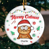 Season's Greetings - Dog & Cat Personalized Custom 3D Inflated Effect Printed Ornament - Ceramic Round Shaped - Christmas Gift For Pet Owners, Pet Lovers