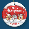 Santa Paws Brought Me The Cutest Little Christmas Sidekick - Dog & Cat Personalized Custom 3D Inflated Effect Printed Ornament - Ceramic Round Shaped - Christmas Gift For Pet Owners, Pet Lovers