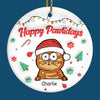 Season's Greetings - Dog & Cat Personalized Custom 3D Inflated Effect Printed Ornament - Ceramic Round Shaped - Christmas Gift For Pet Owners, Pet Lovers