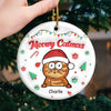 Season's Greetings - Dog & Cat Personalized Custom 3D Inflated Effect Printed Ornament - Ceramic Round Shaped - Christmas Gift For Pet Owners, Pet Lovers