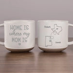 Custom Name Long Distance Mom Gifts - Personalized Pottery Mug