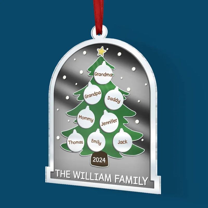 For Christmas, All I Want Is To Be With My Family - Family Personalized Custom Mirrored Acrylic Ornament - Christmas Gift For Family Members