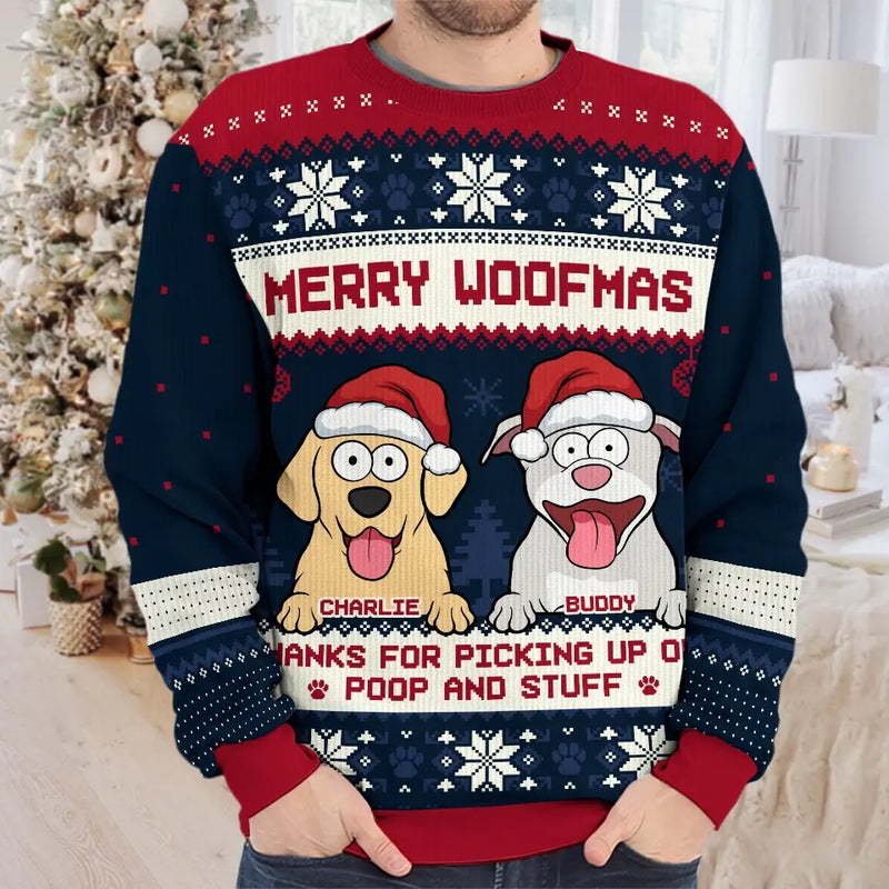 Paws And Enjoy The Holiday Cheer - Dog Personalized Custom Ugly Sweatshirt - Unisex Wool Jumper - Christmas Gift For Pet Owners, Pet Lovers