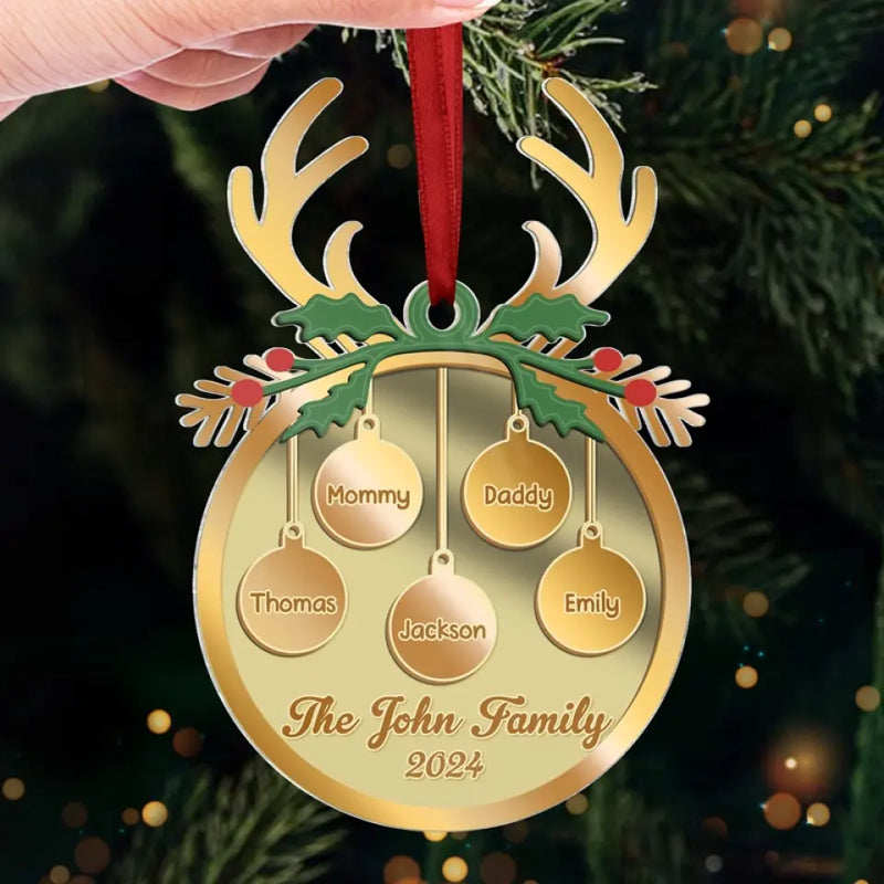 Together Is The Best Place To Be At Christmas - Family Personalized Custom Mirrored Acrylic Ornament - Christmas Gift For Family Members