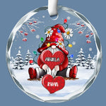 Custom Name Christmas Gifts for Grandma - Personalized Glass Ornament