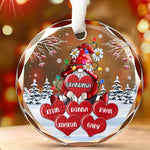 Custom Name Christmas Gifts for Grandma - Personalized Glass Ornament