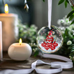 Custom Name Christmas Gifts for Grandma - Personalized Glass Ornament