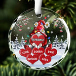 Custom Name Christmas Gifts for Grandma - Personalized Glass Ornament