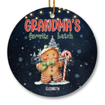 Custom Name Grandma's Favorite Batch Christmas Gifts for Grandma - Personalized Ceramic Ornament
