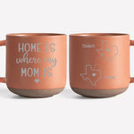Custom Name Long Distance Mom Gifts - Personalized Pottery Mug