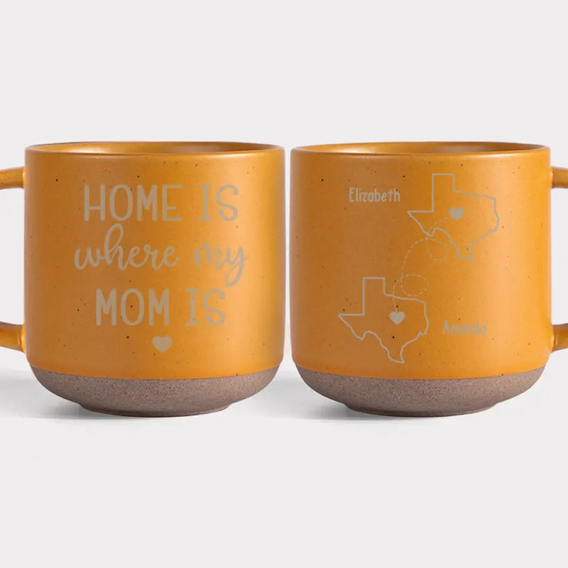 Custom Name Long Distance Mom Gifts - Personalized Pottery Mug