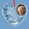 Custom Photo Never Forgotten, Forever Loved - Memorial Personalized Custom Heart Glass Ornament - Sympathy Gift, Christmas Gift For Family Members