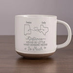 Custom Name Long Distance Couple Gifts - Personalized Pottery Mug