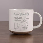 Custom Name Long Distance Friendship Gifts - Personalized Pottery Mug
