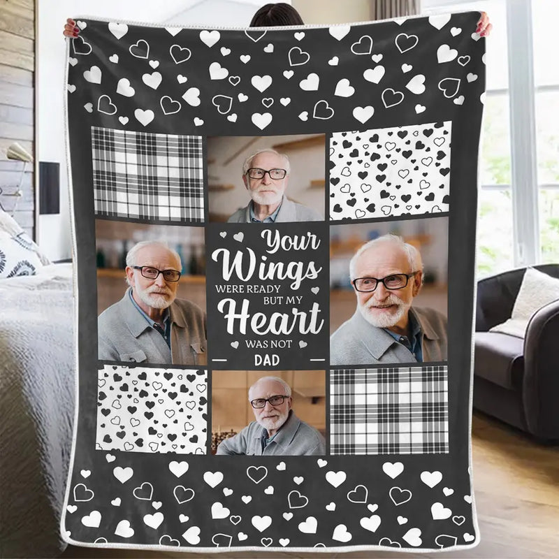 Custom Photo We Miss You And Love You Always - Memorial Personalized Custom Blanket - Sympathy Gift For Family Members