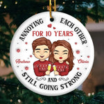Custom Name Anniversary Gifts for Couples - Personalized Ceramic Ornament