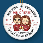 Custom Name Anniversary Gifts for Couples - Personalized Ceramic Ornament