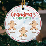 Custom Name Gingerbread Christmas Gifts for Grandma - Personalized Ceramic Ornament