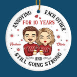 Custom Name Anniversary Gifts for Couples - Personalized Ceramic Ornament