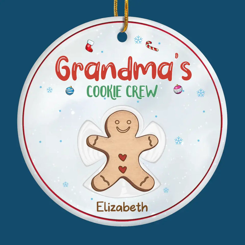 Custom Name Gingerbread Christmas Gifts for Grandma - Personalized Ceramic Ornament