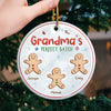 Spreading Gingerbread Joy - Family Personalized Custom Ornament - Ceramic Round Shaped - Christmas Gift For Mom, Grandma