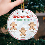 Custom Name Gingerbread Christmas Gifts for Grandma - Personalized Ceramic Ornament