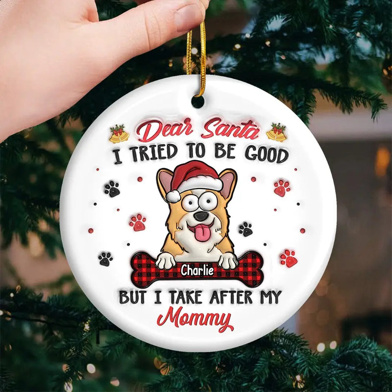 The Best Christmas Presents Come With Tails - Dog & Cat Personalized Custom 3D Inflated Effect Printed Ornament - Ceramic Round Shaped - Christmas Gift For Pet Owners, Pet Lovers