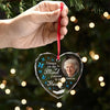 Custom Photo Never Forgotten, Forever Loved - Memorial Personalized Custom Heart Glass Ornament - Sympathy Gift, Christmas Gift For Family Members