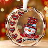 The True Spirit Of Christmas Lies In Your Heart - Family Personalized Custom Circle Glass Ornament - Christmas Gift For Mom, Grandma