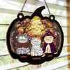This Halloween, My Cat And I Are The Purr-Fect Pair! - Dog & Cat Personalized Window Hanging Suncatcher Ornament - Halloween Gift For Pet Owners, Pet Lovers
