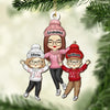 A Merry Christmas To Everybody - Family Personalized Custom Leather Ornament - Christmas Gift For Grandma