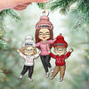 A Merry Christmas To Everybody - Family Personalized Custom Leather Ornament - Christmas Gift For Grandma