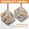Custom Photo We're Always With You - Memorial Personalized Custom Wooden Cube Ornament - Sympathy Gift, Christmas Gift For Family Members