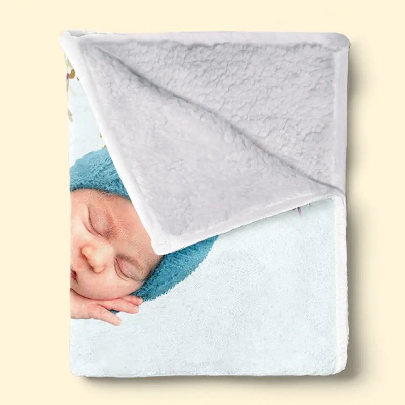 Custom Photo You’re My Favorite Reason To Lose Sleep - Family Personalized Custom Baby Blanket - Gift For Baby Kids, Newborn Baby