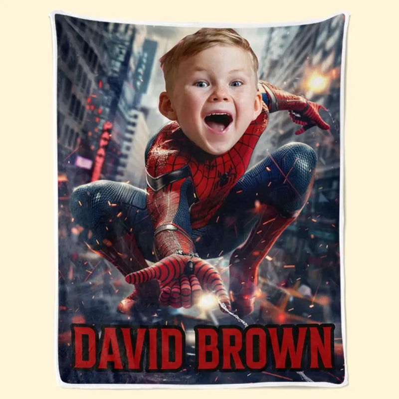 Custom Photo Embrace Your Inner Superhero - Family Personalized Custom Baby Blanket - Gift For Baby Kids, Newborn Baby