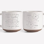 Custom Name Long Distance Couple Gifts - Personalized Pottery Mug