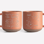 Custom Name Long Distance Couple Gifts - Personalized Pottery Mug